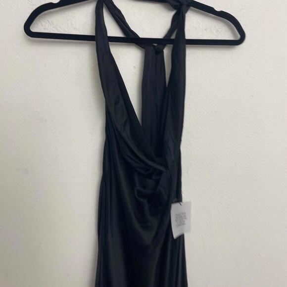 Stone Cold Fox Amelia Gown Halter Satin maxi black open back size S NWT $278msrp - Picture 7 of 10